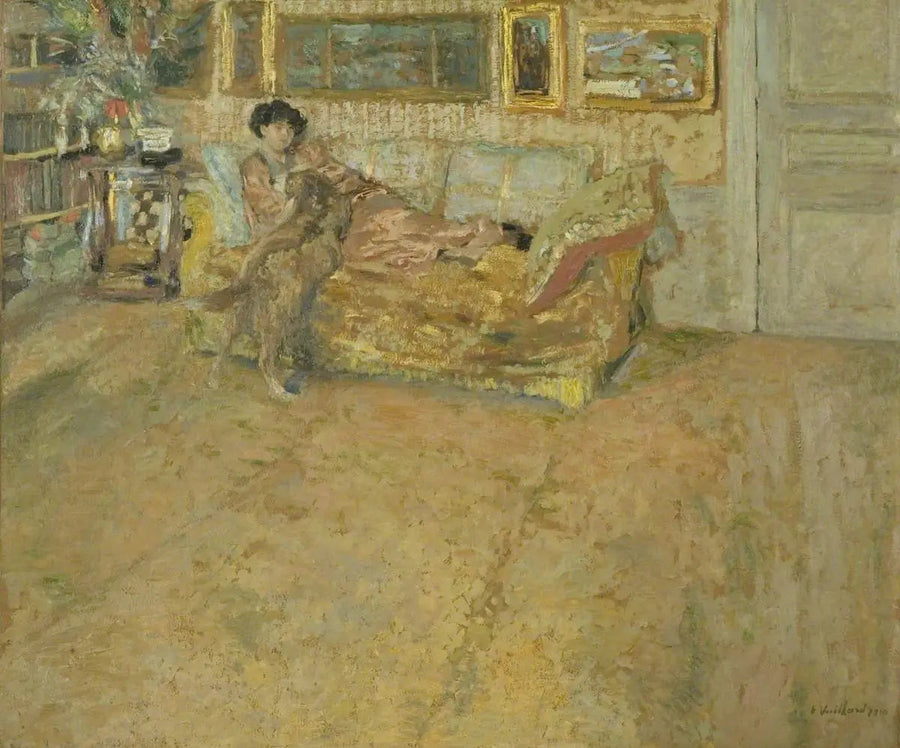 Intérieur avec Madame Hessel et son chien - Édouard Vuillard