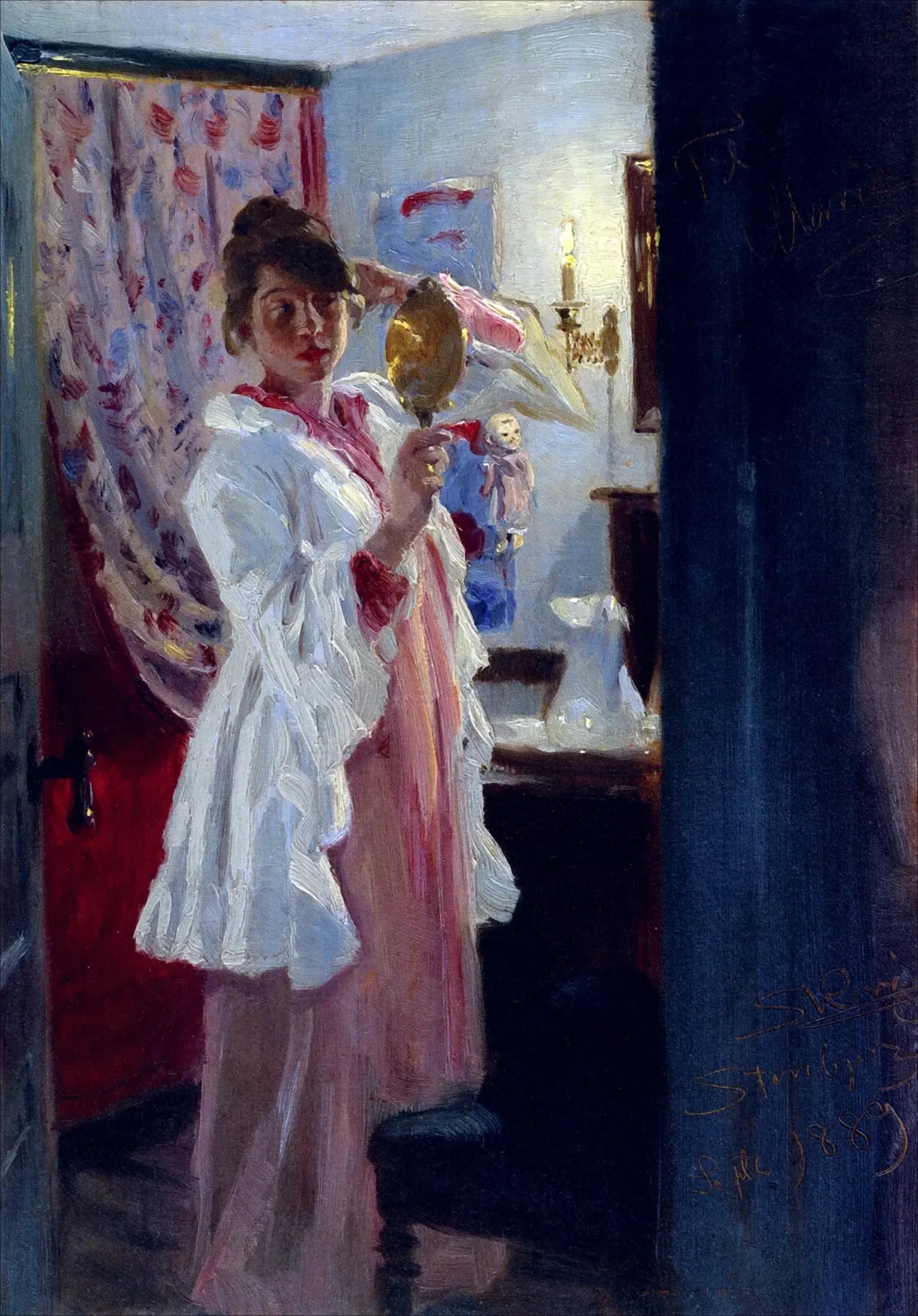 Intérieur avec Marie Krøyer - Peder Severin Krøyer image 1 copie peinte à la main à l’huile