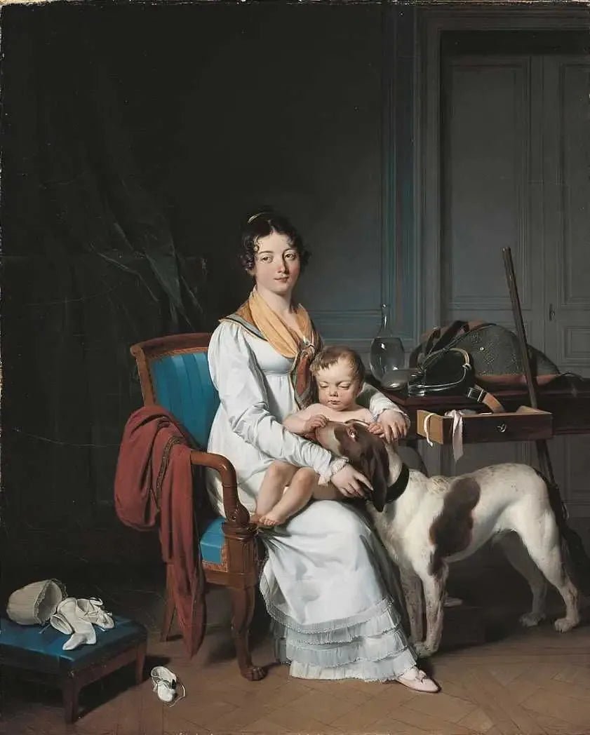 Intérieur avec mère et enfant - Louis-Léopold Boilly image 1 copie peinte à la main à l’huile
