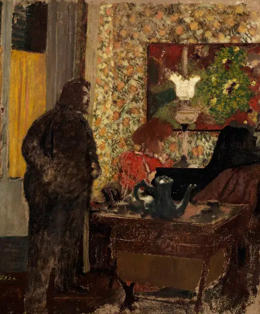 Intérieur avec Misia Natanson au piano - Édouard Vuillard image 1 copie de tableau peinte à la main