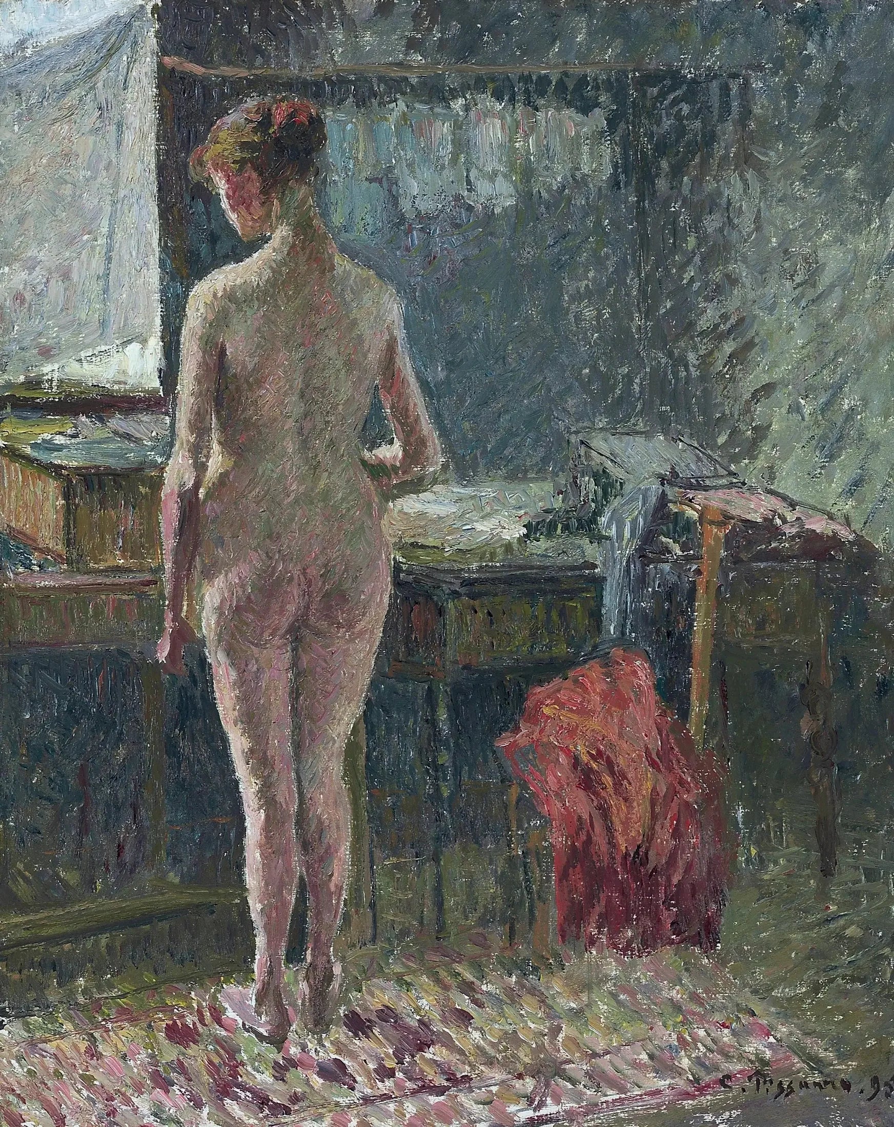 Intérieur avec nu de dos - Camille Pissarro image 1 reproduction de peinture à l’huile