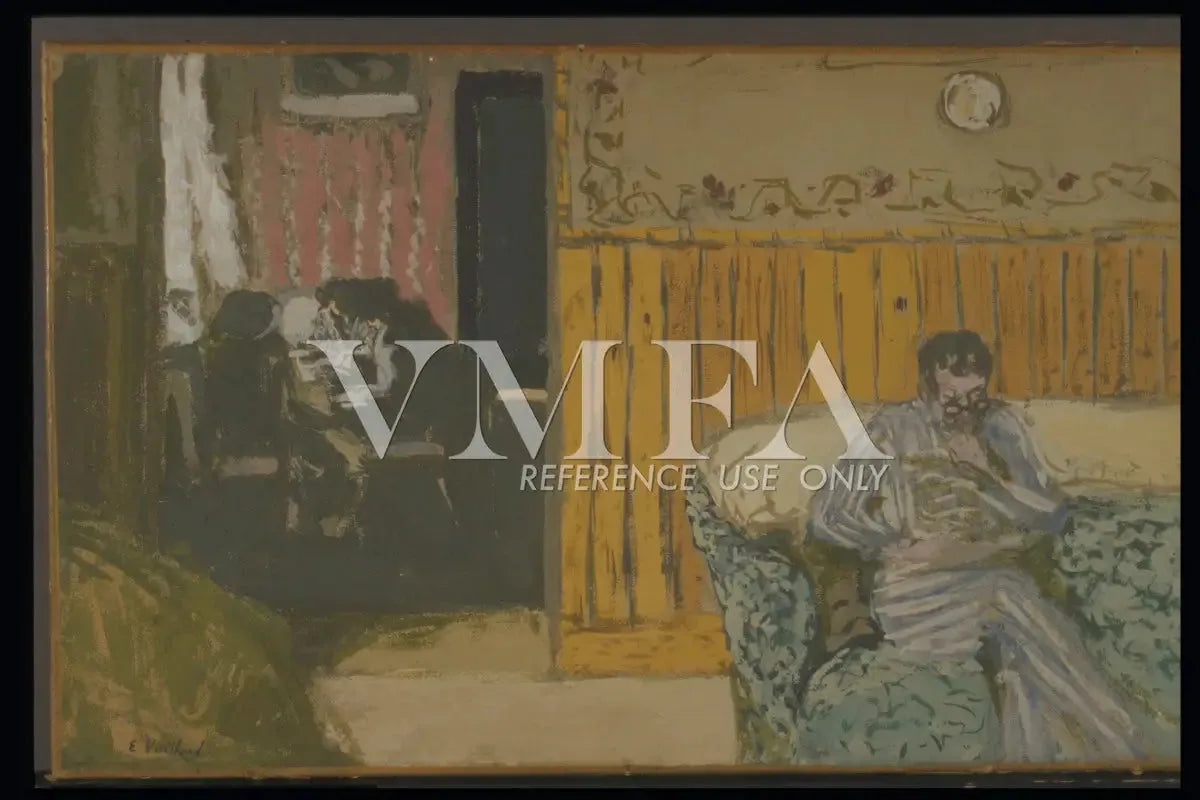 Intérieur avec un homme lisant - Édouard Vuillard image 1 reproduction d’œuvre d’art à l’huile