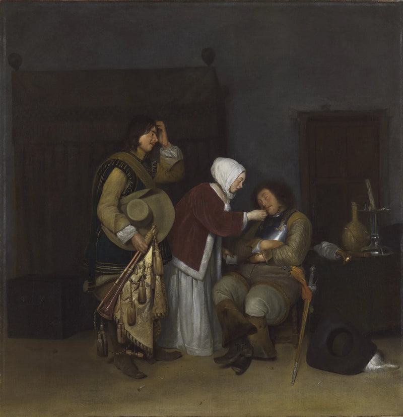 Intérieur avec un soldat endormi - Gerard ter Borch