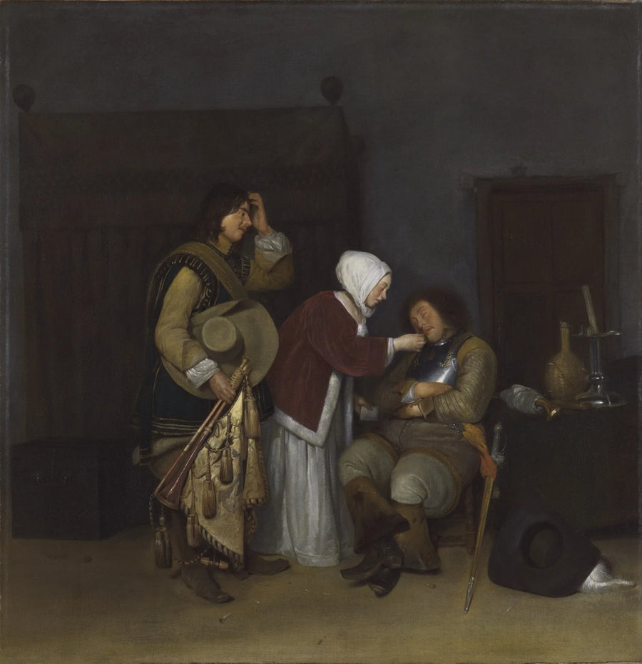 Intérieur avec un soldat endormi - Gerard ter Borch