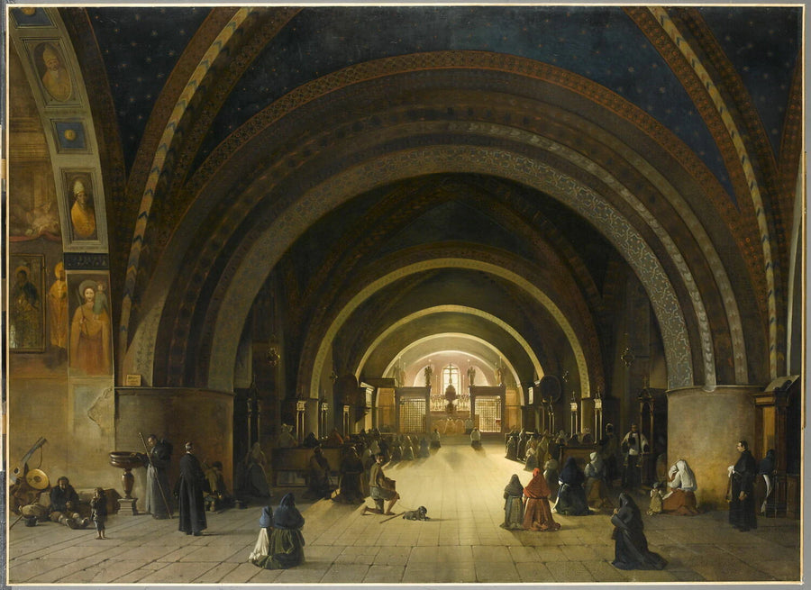Intérieur de la basilique inférieure de Saint-François d'Assise - François Marius Granet