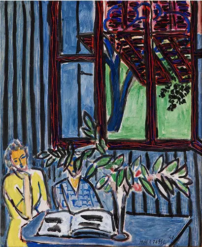Intérieur bleu avec deux jeunes filles - Henri Matisse image 1 tableau peint à l’huile sur toile