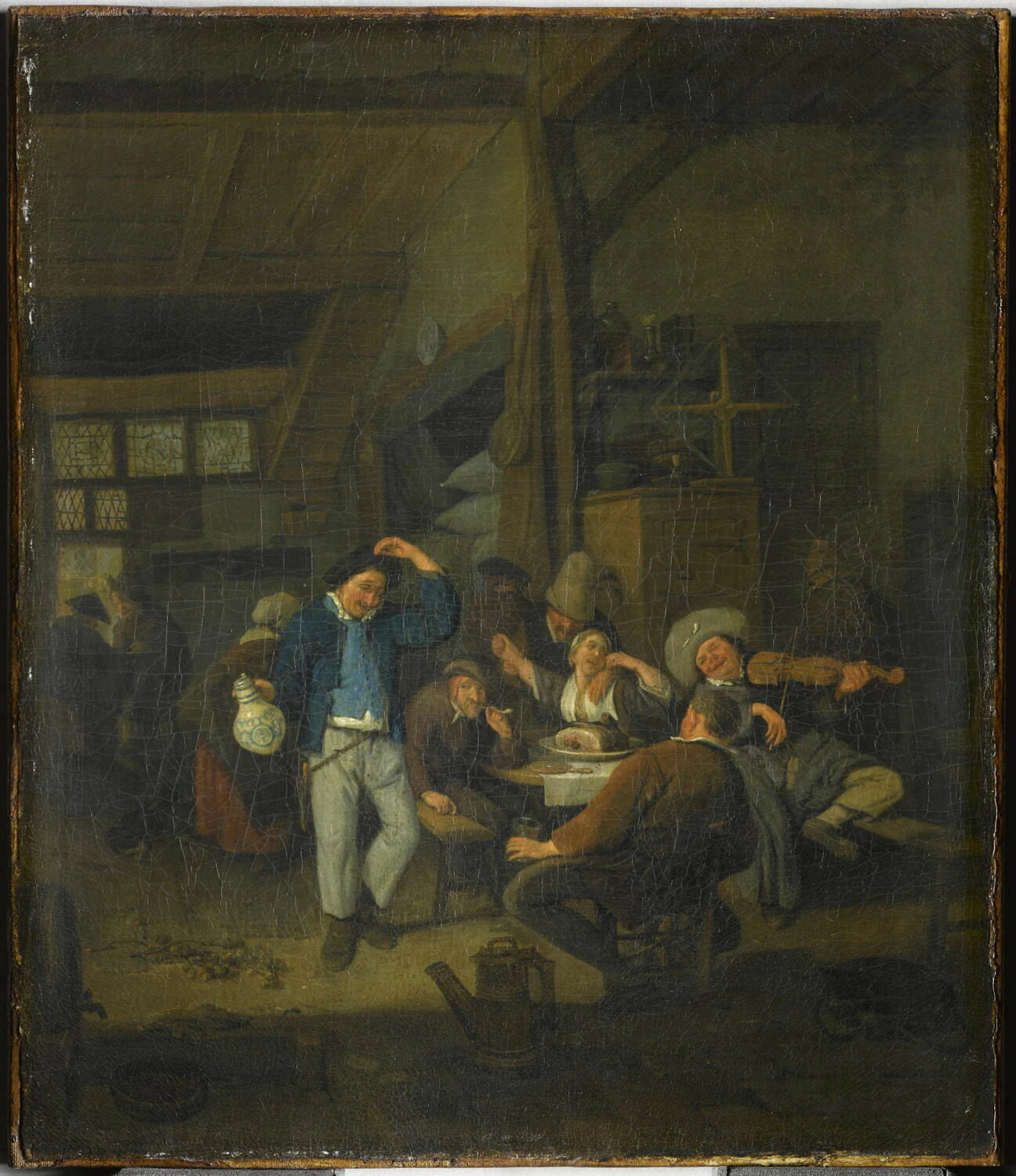 Intérieur de cabaret avec danseur au pichet - Comelis Dusart