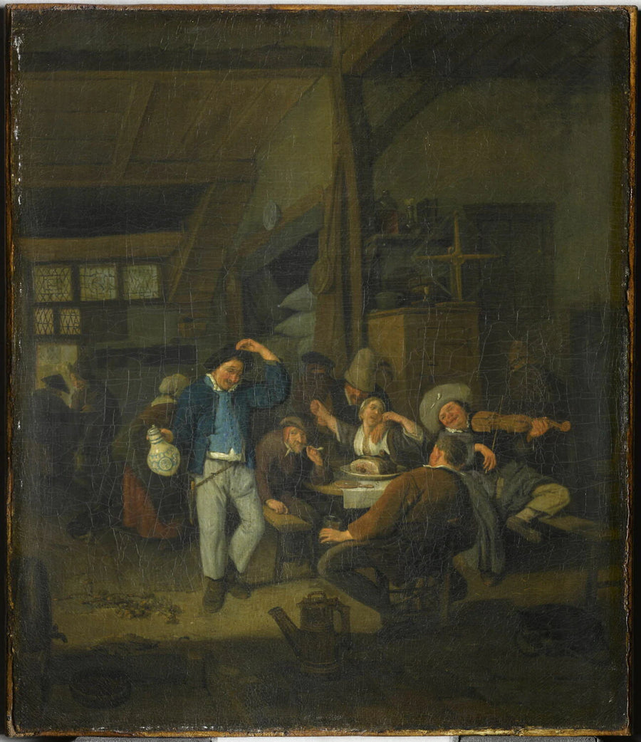 Intérieur de cabaret avec danseur au pichet - Comelis Dusart