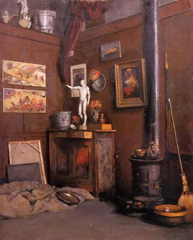 Intérieur d'atelier au poêle - Gustave Caillebotte