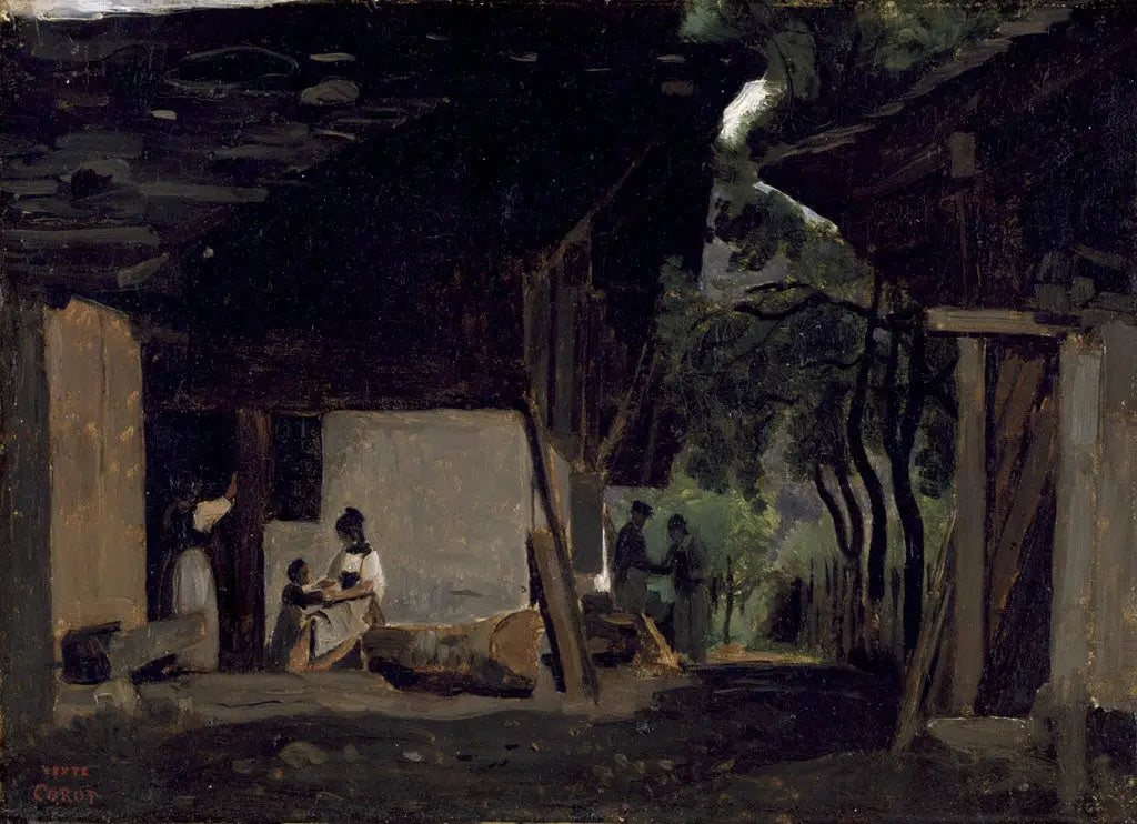 Intérieur d'un chalet de l'Oberland bernois - Jean-Baptiste Camille Corot image 1 tableau peint à l’huile sur toile
