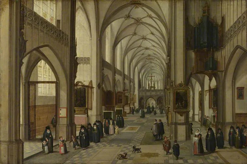 Intérieur d'une église gothique, vue vers l'est - Jan Brueghel l'Ancien
