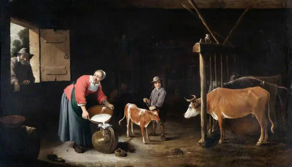 Intérieur d'une étable - David Teniers le Jeune image 1 copie de tableau peinte à la main