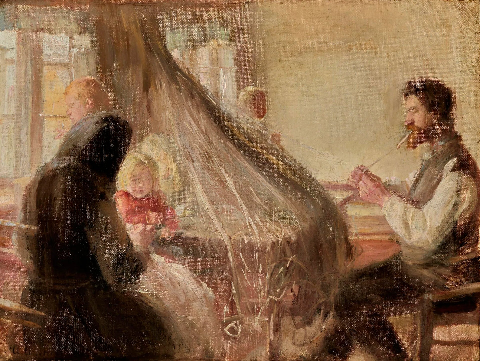 Intérieur d'une maison de pêcheur à Skagen. - Anna Ancher image 1 reproduction de peinture à l’huile