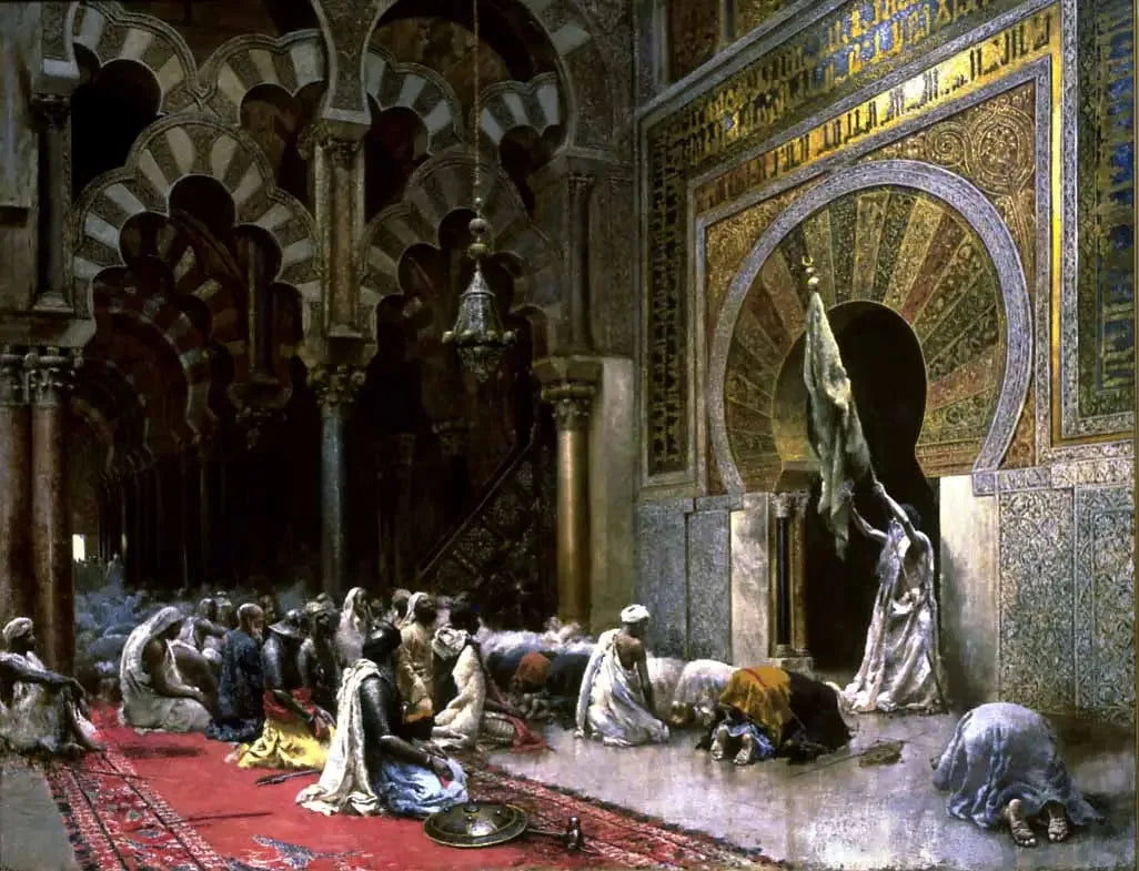 Intérieur d'une mosquée à Cordoue - Edwin Lord Weeks image 1 copie peinte à la main à l’huile