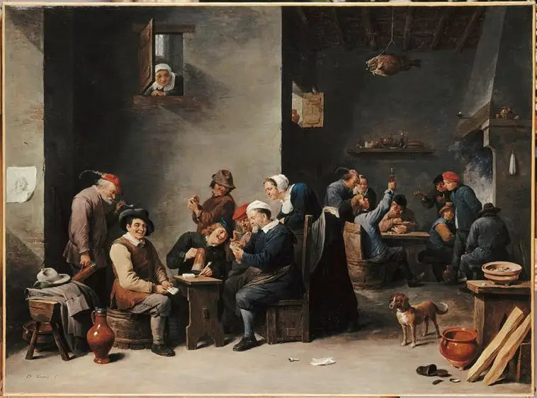 Intérieur de cabaret. La Partie de cartes - David Teniers le Jeune image 1 copie de tableau peinte à la main