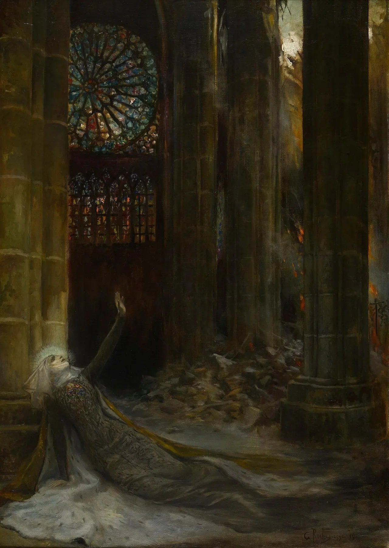 Intérieur de cathédrale - Georges-Antoine Rochegrosse image 1 reproduction de peinture à l’huile