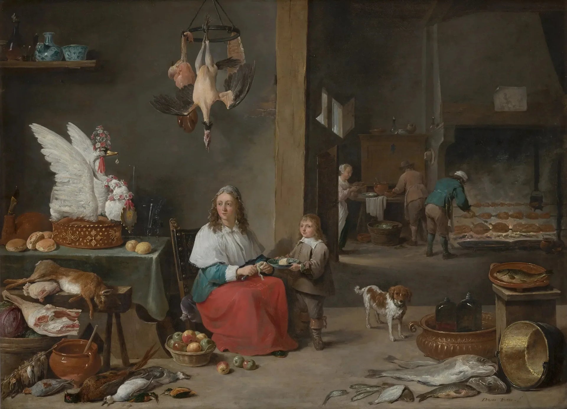 Intérieur de cuisine - David Teniers le Jeune image 1 tableau peint à l’huile sur toile
