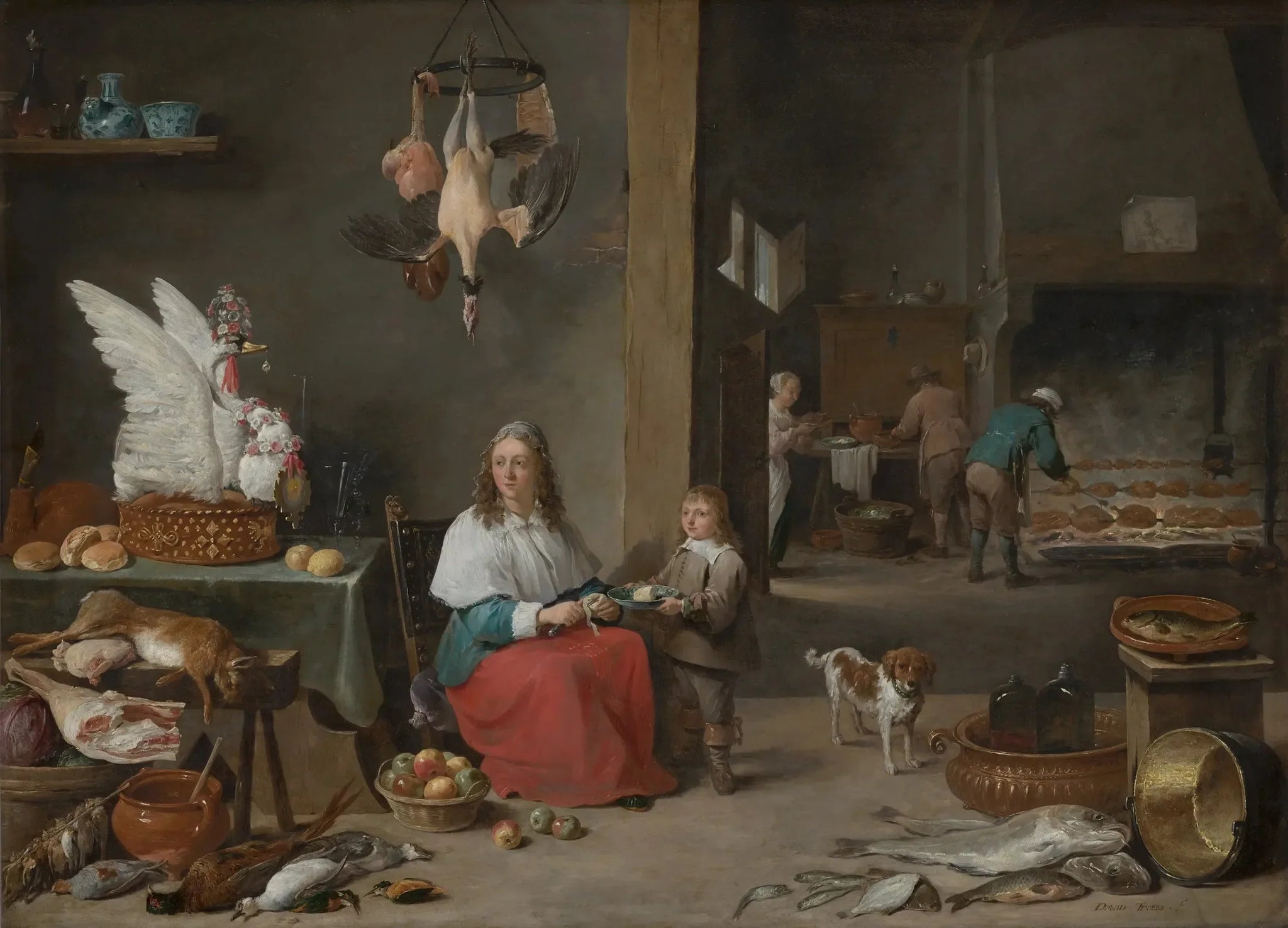 Intérieur de cuisine - David Teniers le Jeune image 1 tableau peint à l’huile sur toile
