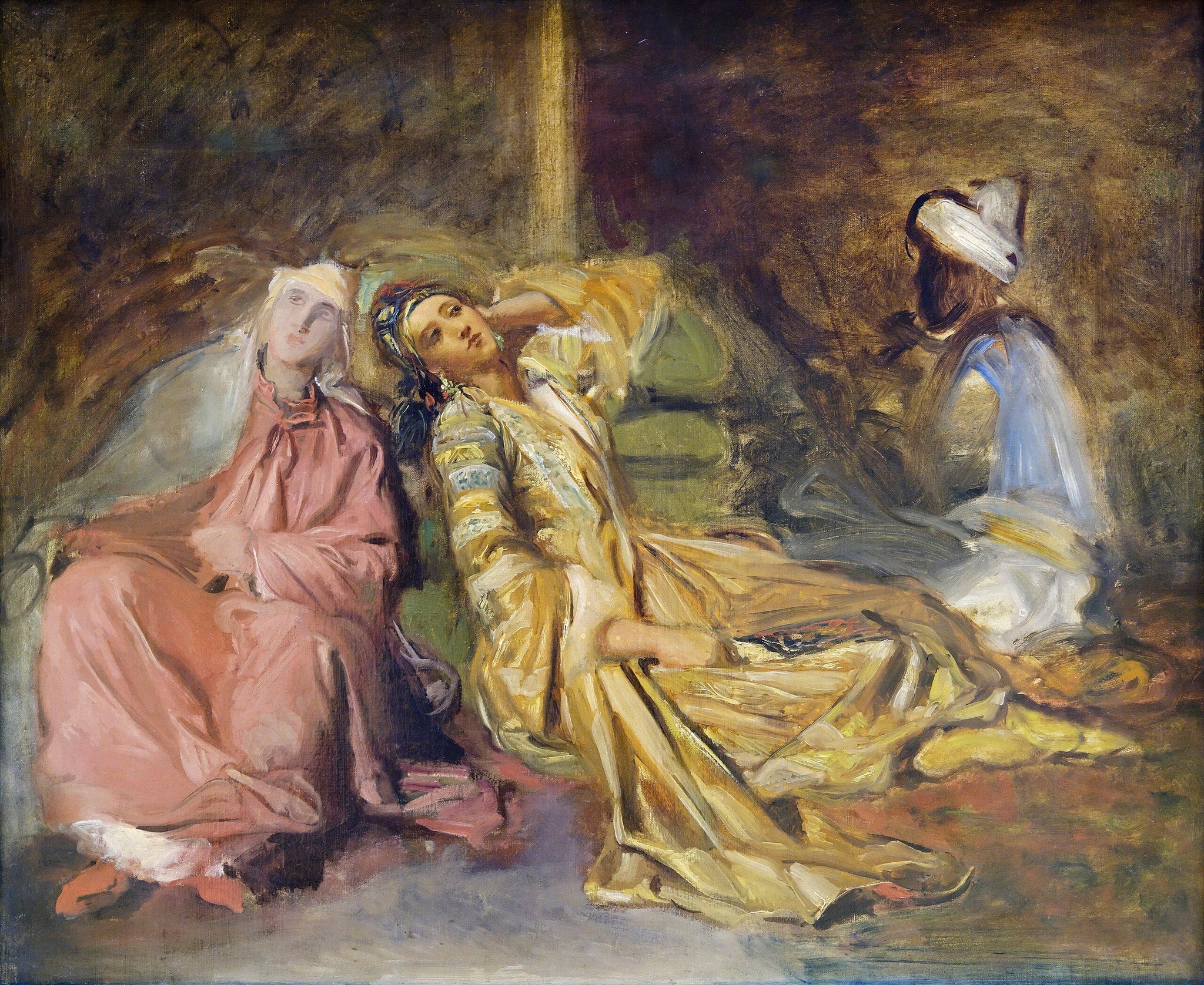 Intérieur de harem - Théodore Chassériau image 1 copie peinte à la main à l’huile