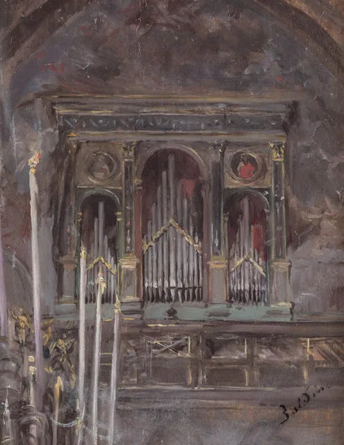 Intérieur de l'église avec vue sur l'orgue - Giovanni Boldini image 1 copie peinte à la main à l’huile