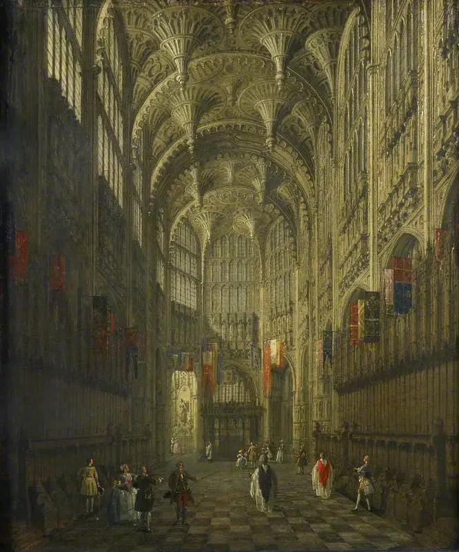 Intérieur de la chapelle Henri VII, abbaye de Westminster - Canaletto image 1 copie peinte à la main à l’huile