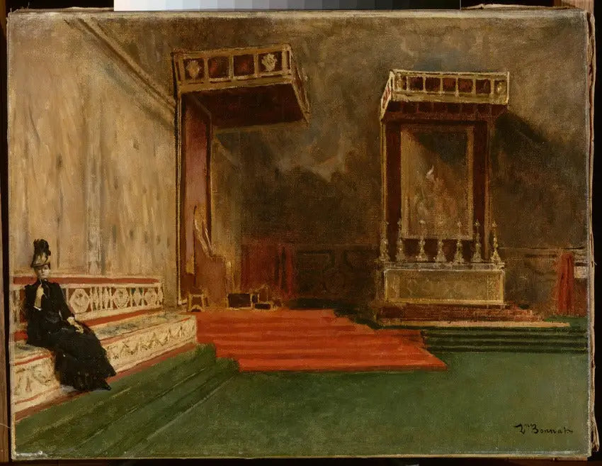 Intérieur de la chapelle Sixtine - Léon Bonnat image 1 tableau peint à l’huile sur toile
