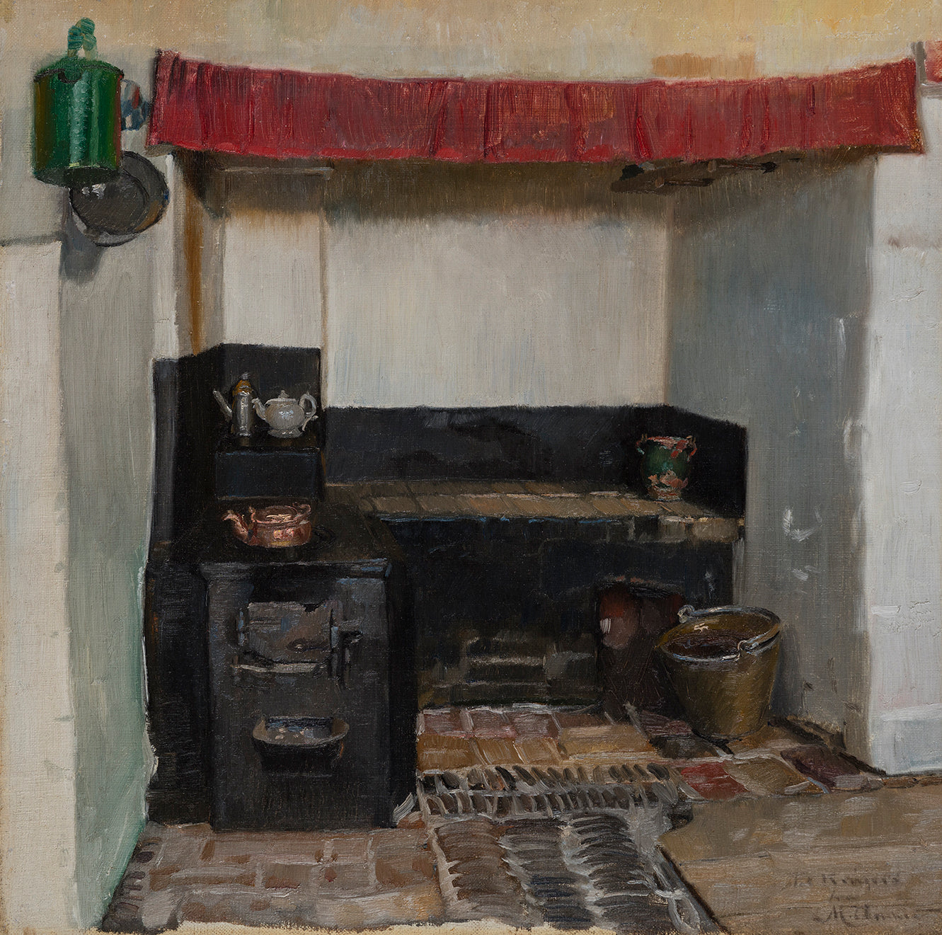 Intérieur de la cuisine. - Michael Peter Ancher image 1 reproduction artisanale de tableau