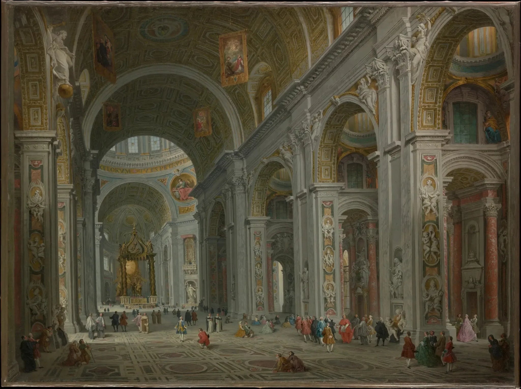 Intérieur de Saint-Pierre, Rome - Giovanni Paolo Panini image 1 reproduction de peinture à l’huile