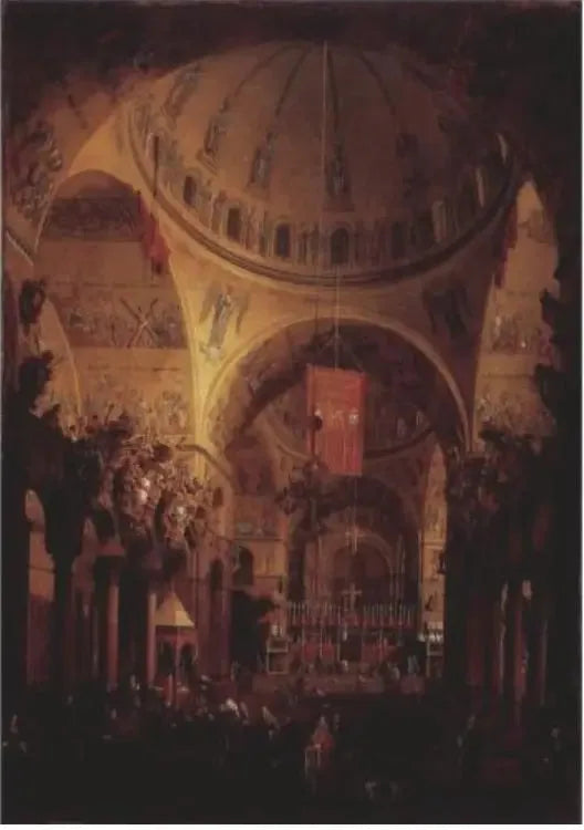 Intérieur de San Marco, Venise - Canaletto image 1 reproduction de peinture à l’huile