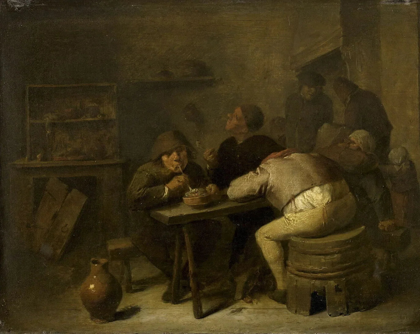 Intérieur de tabagie - Adriaen Brouwer image 1 copie peinte à la main à l’huile