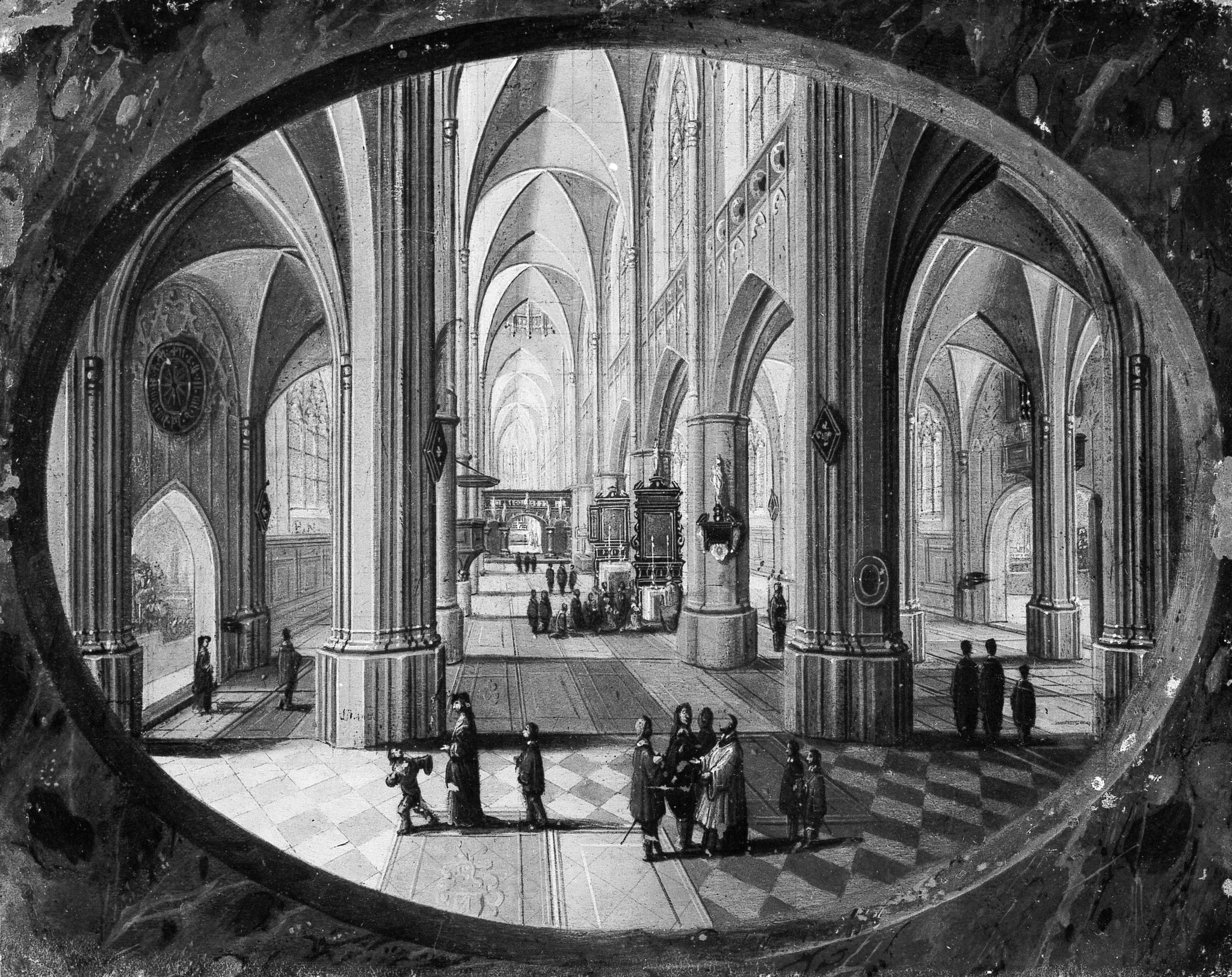 Intérieur d'une église gothique de jour - Frans Francken III|Pieter Neeffs the Elder