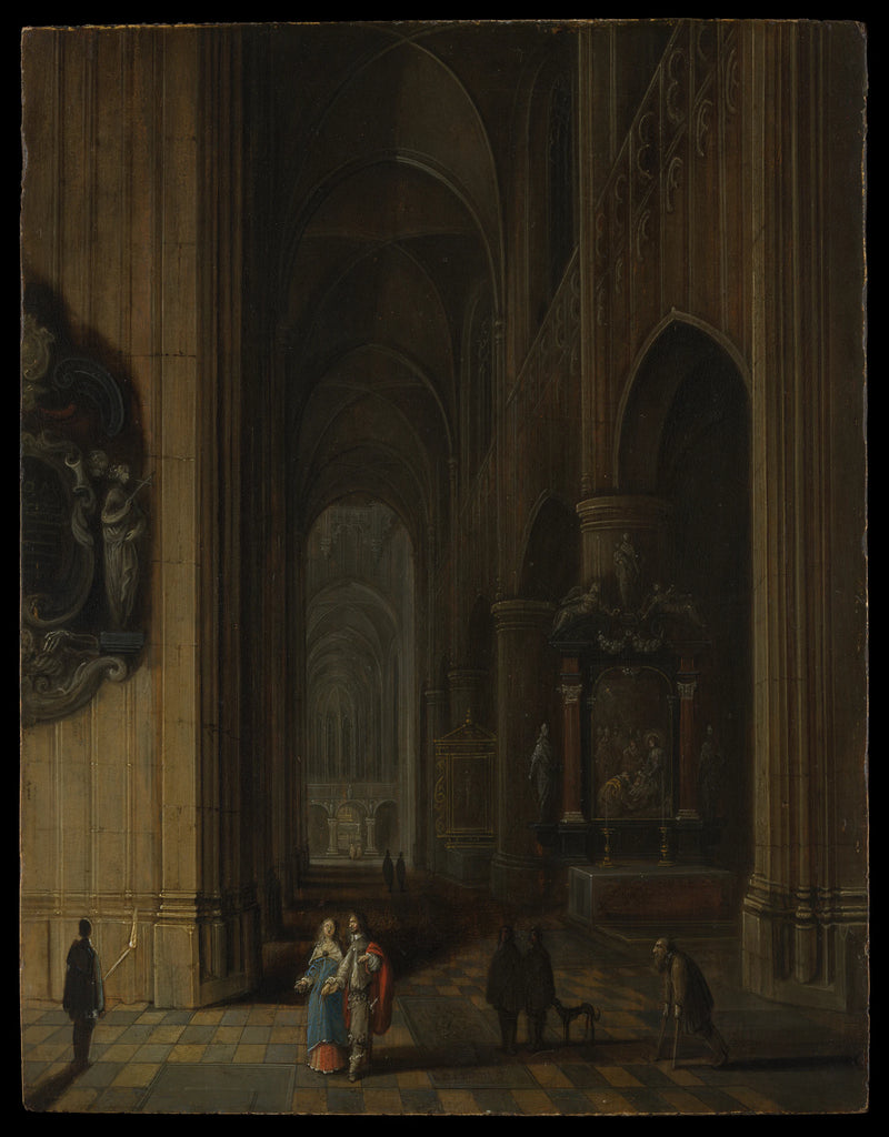 Intérieur d'une église gothique la nuit - Pieter Neeffs the Younger|Frans Francken III