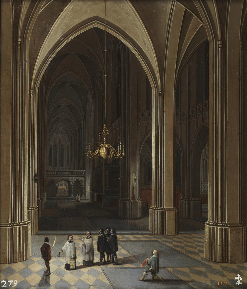 Intérieur d'une église, le Viatique - Lodewijck Neeffs|Frans Francken III