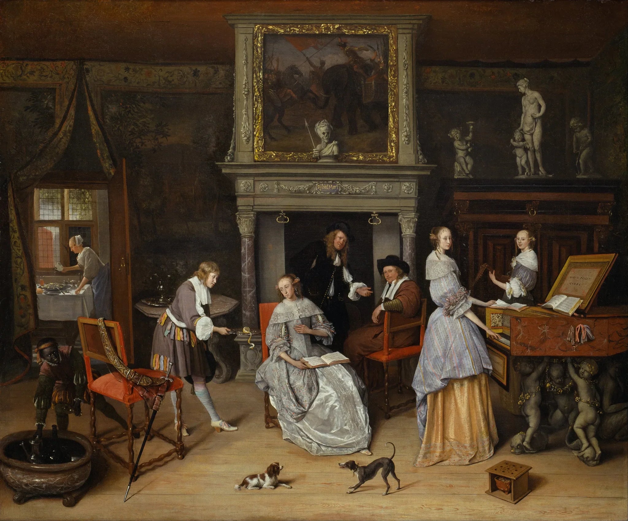 Intérieur fantastique avec Jan Steen et la famille de Gerrit Schouten - Jan Steen image 1 reproduction artisanale de tableau