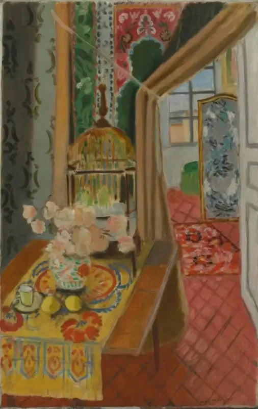 Intérieur, fleurs et perruches - Henri Matisse