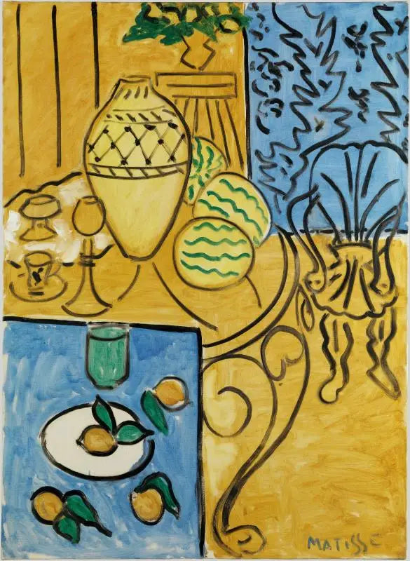 Intérieur jaune et bleu - Henri Matisse image 1 reproduction artisanale de tableau