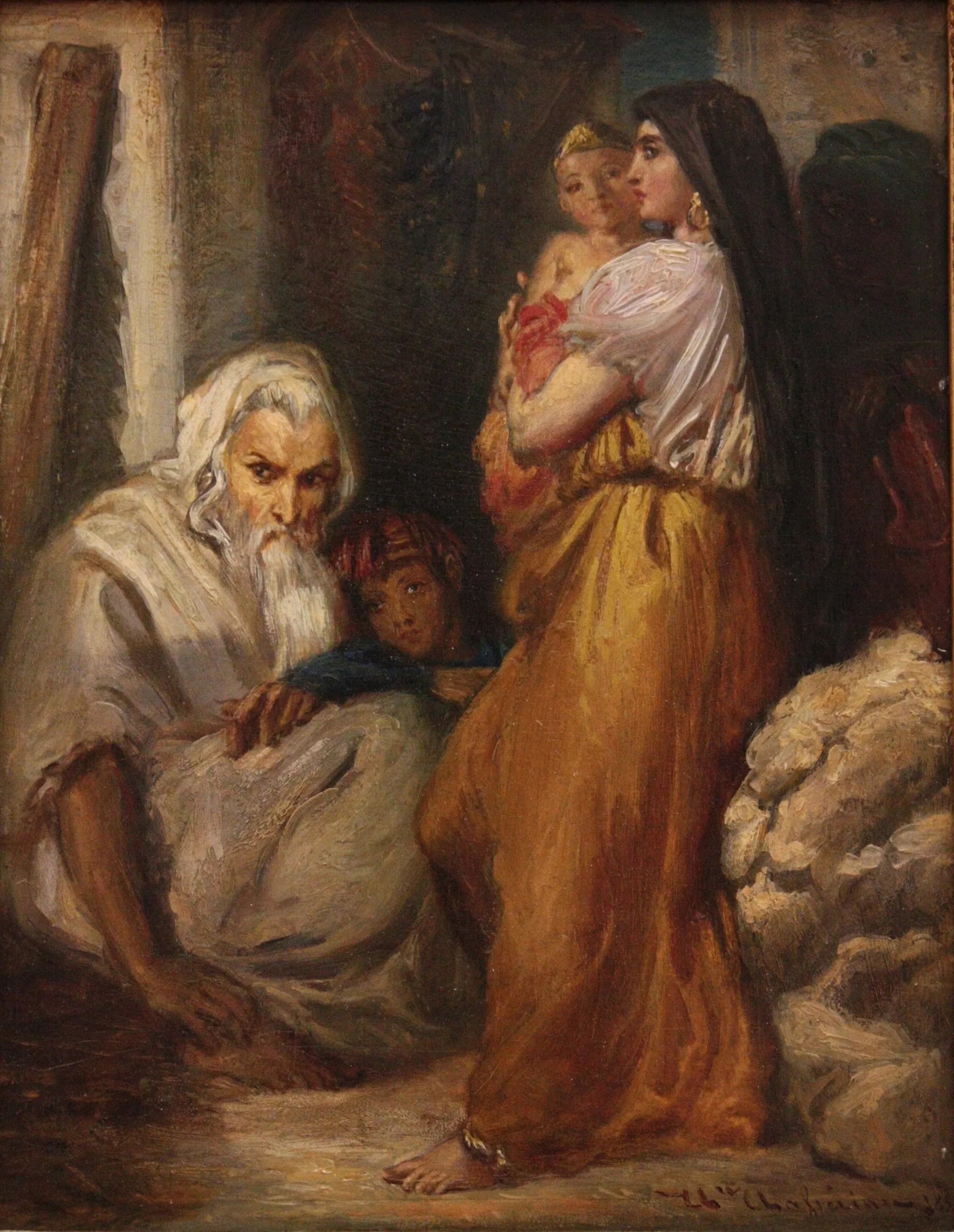Intérieur juif à Constantine - Théodore Chassériau image 1 reproduction de peinture à l’huile