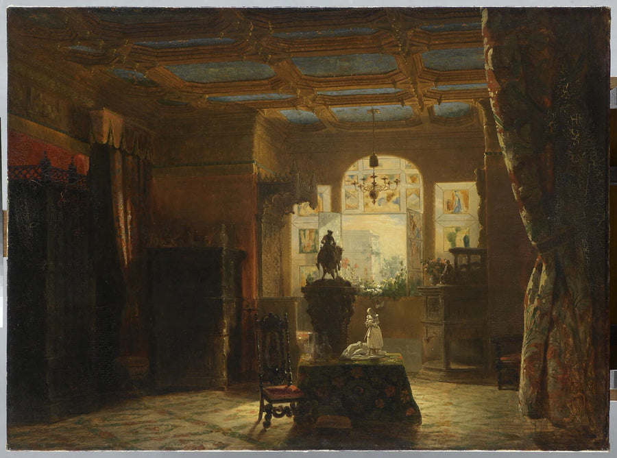 Intérieur du petit salon de la princesse Marie d'Orléans, duchesse de Wurtemberg, au palais des Tuileries - Prosper Lafaye