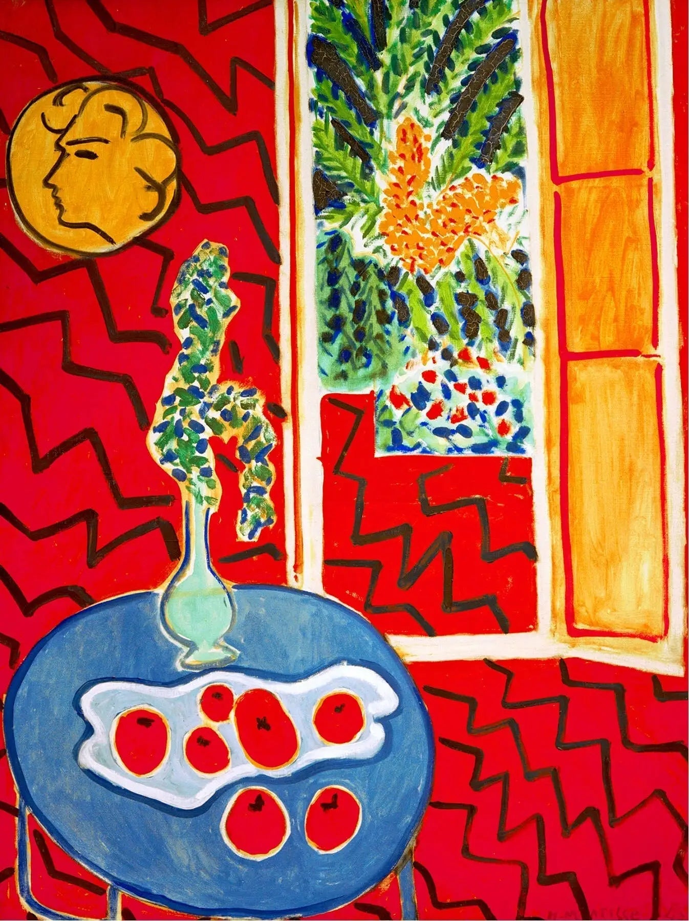 Intérieur rouge, nature morte sur table bleue - Henri Matisse image 1 reproduction artisanale de tableau