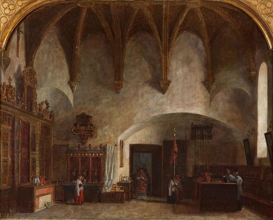 Intérieur de la sacristie mineure de la cathédrale d'Ávila. Départ de la grand-messe - Pablo Gonzalvo