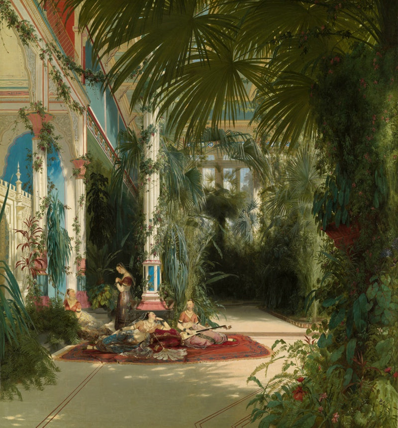 L’Intérieur de la serre de l’île aux Paons - Carl Blechen