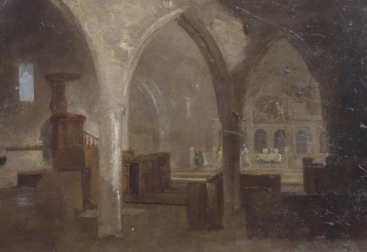 Interior of a Gothic Church - J. M. W. Turner image 1 reproduction de peinture à l’huile
