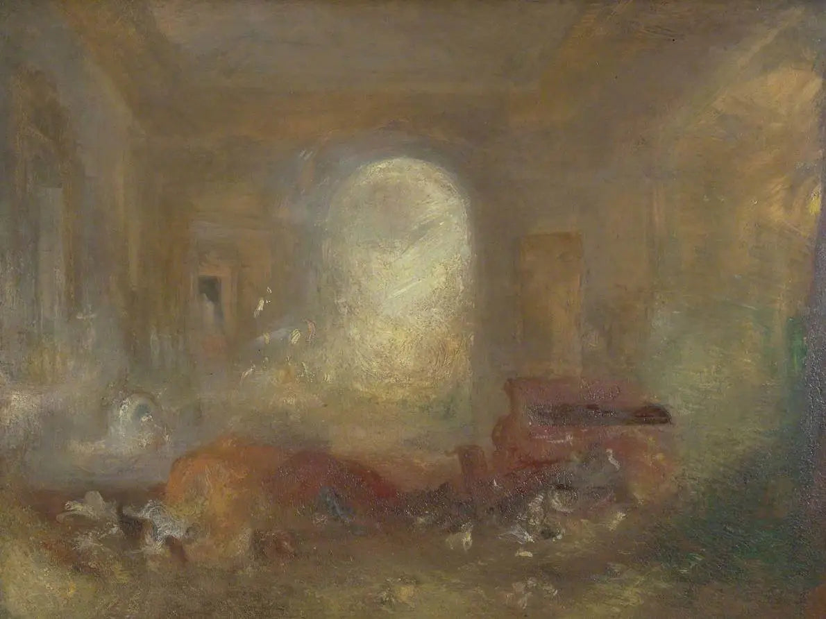 Interior of a Great House: The Drawing Room, East Cowes Castle - J. M. W. Turner image 1 reproduction artisanale de tableau