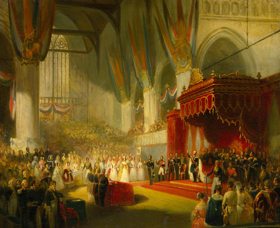 L'investiture du roi Guillaume II à la Nieuwe Kerk à Amsterdam, le 28 novembre 1840 - Nicolaas Pieneman