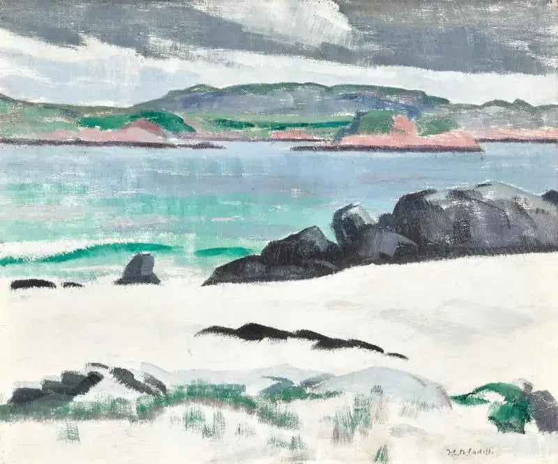 Iona, Cows Rock et le Ross de Mull - Francis Cadell image 1 tableau peint à l’huile sur toile