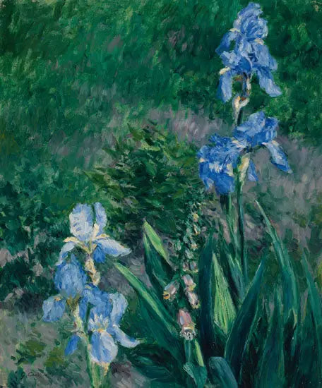 Iris bleus, jardin du Petit Gennevilliers - Gustave Caillebotte image 1 reproduction artisanale de tableau