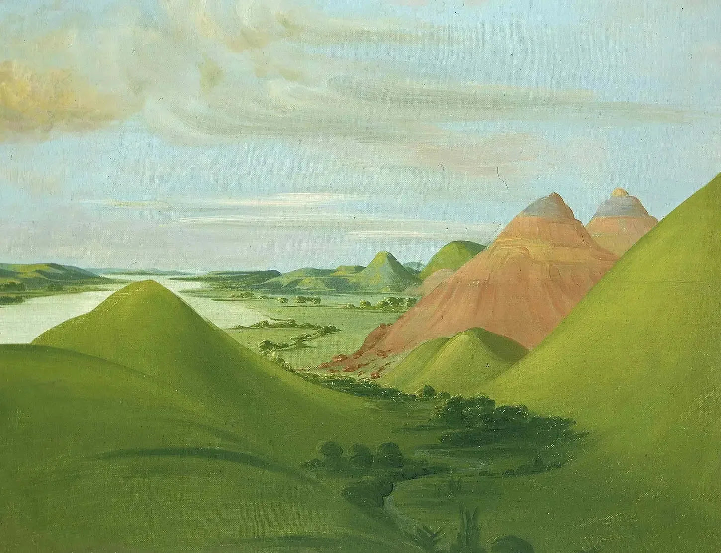 Iron Bluff, à 1 200 milles au-dessus de Saint-Louis - George Catlin image 1 copie peinte à la main à l’huile