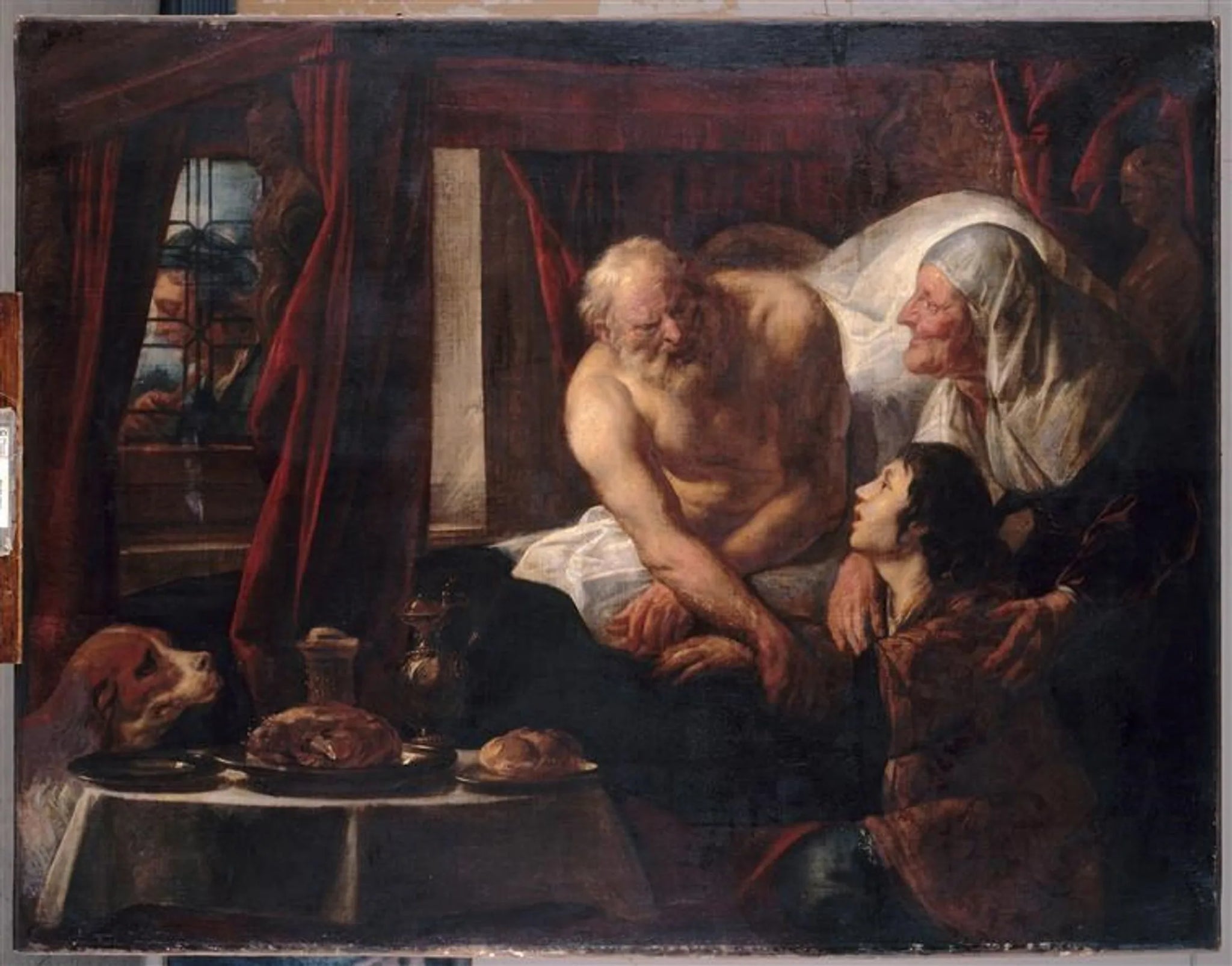Isaac bénissant Jacob - Jacob Jordaens image 1 reproduction artisanale de tableau