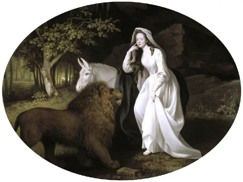 Isabella Saltonstall dans le rôle d'Una dans « Faerie Queene » de Spenser - George Stubbs image 1 copie peinte à la main à l’huile