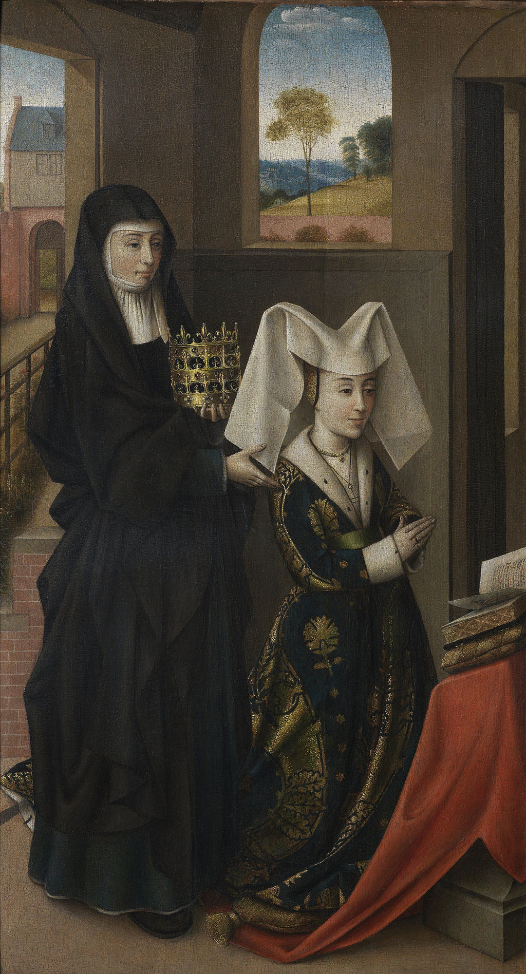 Isabelle de Portugal avec sainte Élisabeth - Petrus Christus image 1 reproduction de peinture à l’huile
